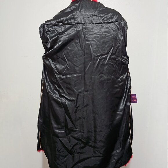 New Real Black Cross MINK Fur Overcoat Jacket Stroller Red Scarlet Panel Striped - Picture 7 of 7